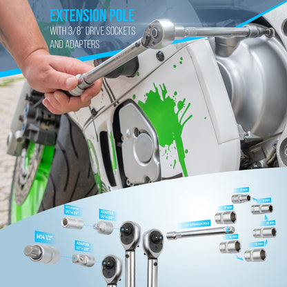 HASKYY Drehmomentschlüssel Set – 3/8" 5-60Nm für Motorräder