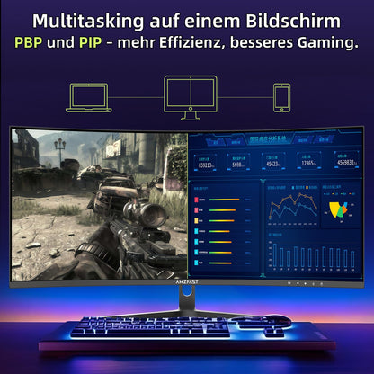 Amzfast AMZG34C5Q Curved Gaming Monitor - 34 Zoll 165Hz QHD