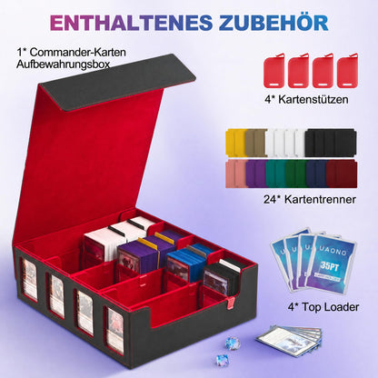 UAONO Kartenaufbewahrungsbox mit Commander-Display, schwarz-rot