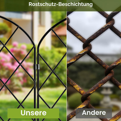 Thealyn Gartenzaun Metall Steckzaun, 10 Paneele, 3,3 m, schwarz