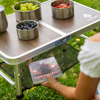 ALPINEZ Campingtisch klappbar, höhenverstellbar, 60 x 40 cm, Aluminium