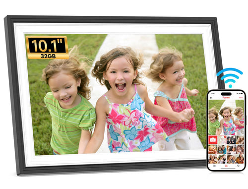WONNIE Frameo Digitaler Bilderrahmen 10,1 Zoll WLAN mit Touchscreen