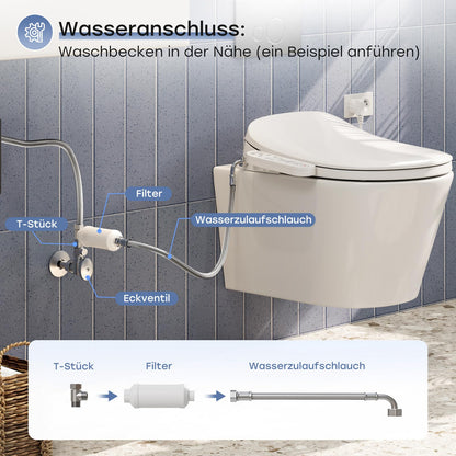 **Komfort Smart Dusch WC Sitz - Elektrisch, Bidet, Warmluft**