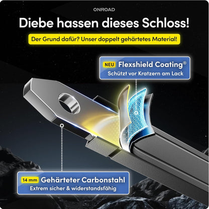 ONROAD Onlock Ultra Faltschloss 120 cm ART-zertifiziert mit Halterung