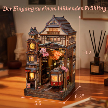 FUNPOLA Sakura Train Book Nook Kit – 3D Holzpuzzle mit LED