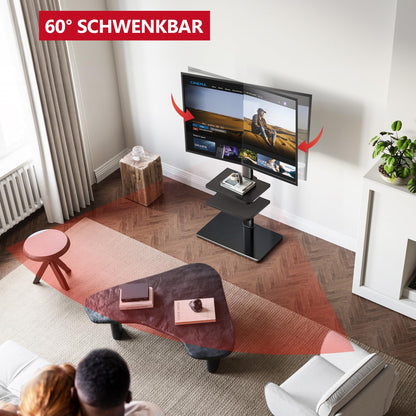 AOKCOS TV Bodenständer 32-70 Zoll höhenverstellbar – Schwarz