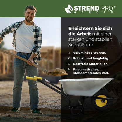 Schubkarre 85L Lufträder – Bauschubkarre 250kg Traglast