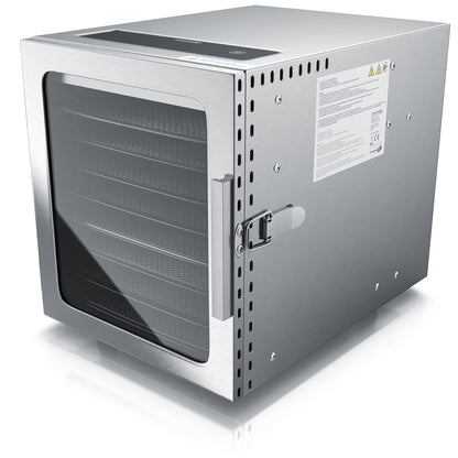 Arendo Dörrautomat Edelstahl – 8 Fächer, 500W Lebensmittel Dehydrator