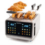 ZACHVO Toaster 4 Scheiben Edelstahl mit Touchscreen & 2 Toastzonen, Brötchenaufsatz und Sandwichhalter