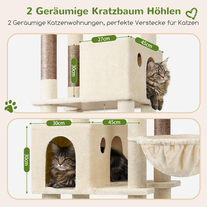 Globlazer Kratzbaum F83 XXL 213cm für grosse Katzen - Beige
