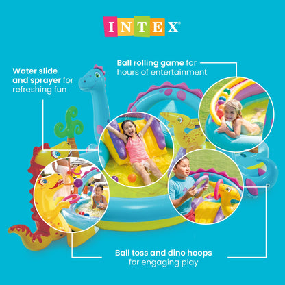 Intex Dinoland 57135EP Wasserspielcenter aufblasbar mit Rutsche