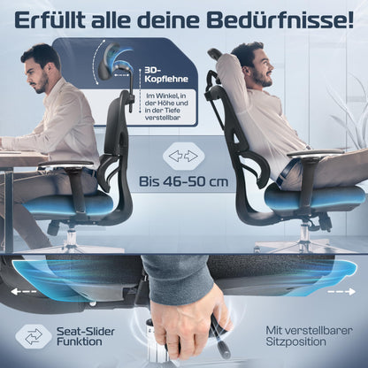 CLOUVOU ProSeat Ergonomischer Bürostuhl Schreibtischstuhl