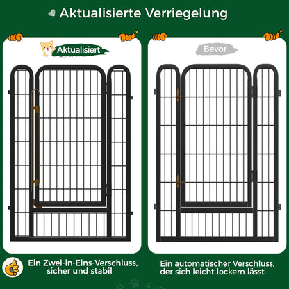 Yaheetech Welpenauslauf 16-teilig, 100 cm hoch, faltbar, mit 2 Türen