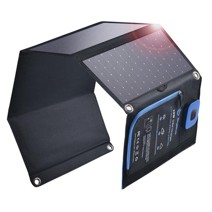 BigBlue 28W Tragbares Solar-Ladegerät USB-C/A - Digital Amperemeter