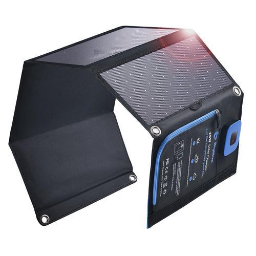 BigBlue 28W Tragbares Solar-Ladegerät USB-C/A - Digital Amperemeter