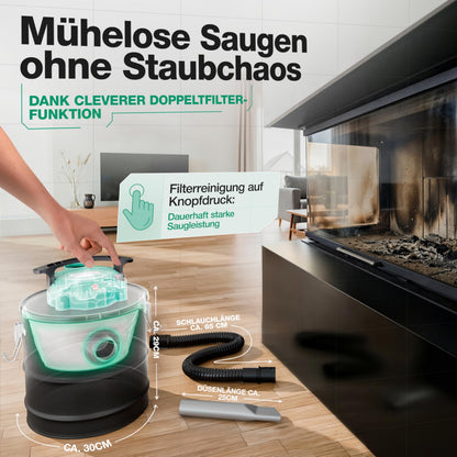 Smabix Aschesauger SMX-AS-01, 18 L, 1200 W, inkl. HEPA-Filter