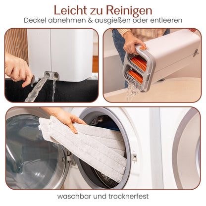 ALANBERG XL Wischmopp Set 2-Kammer – Selbstauswringend Weiss
