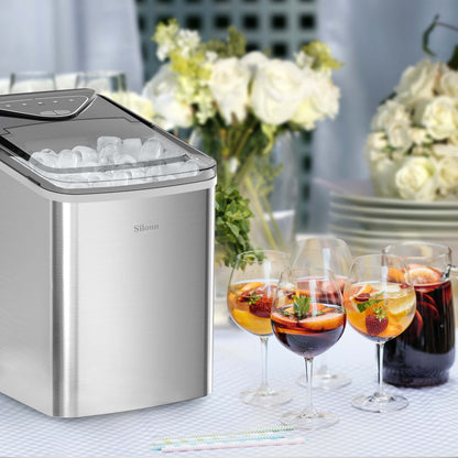 Silonn Eiswürfelmaschine – Klein, Selbstreinigend, 2 Eisgrössen