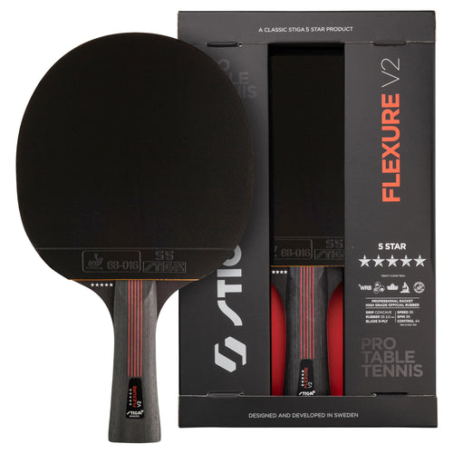 STIGA Flexure V2 5-Sterne-Tischtennisschläger, ITTF-Belag, Schwarz