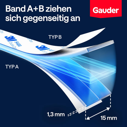 GAUDER A+B Magnetband für Fliegengitter, selbstklebend, 8+8 m