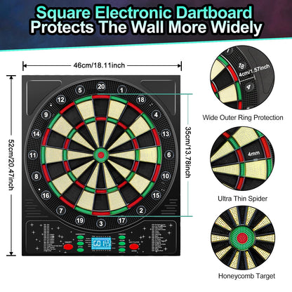 Mejasg Elektronische Dartscheibe – Deutsche Stimme, LCD