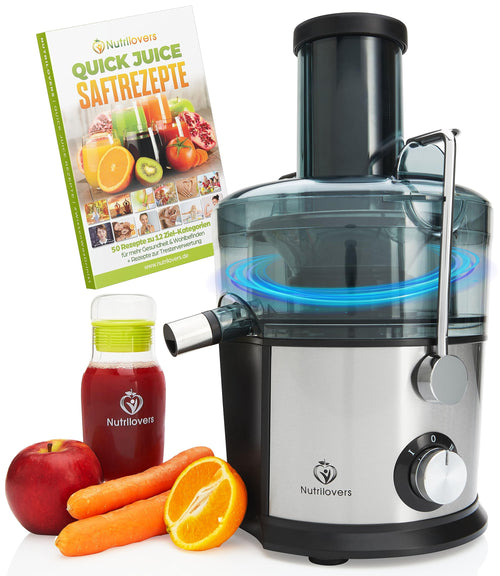 Nutrilovers QUICK-JUICER Entsafter Edelstahl – für Obst & Gemüse