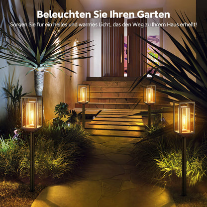 PUAIDA Solarlampen für Aussen Garten, 4er-Set Solarleuchten IP65