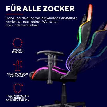 Trust Gaming GXT 716 Rizza Gaming Stuhl RGB LED Schwarz