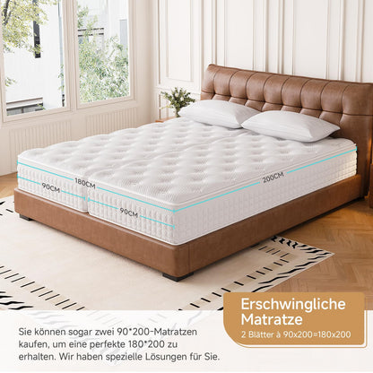 Hieptos Taschenfederkernmatratze 120x200 cm H3-H4 Höhe 28 cm