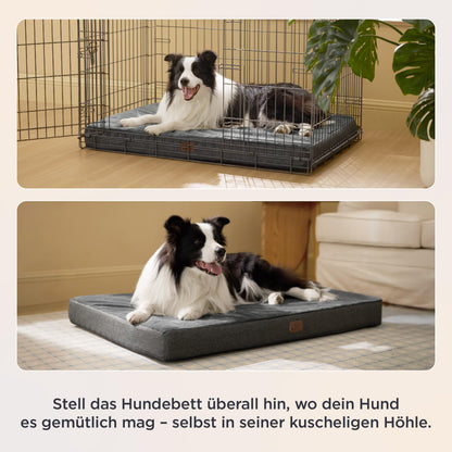BEDSURE Orthopädisches Hundekissen - Grosse Hunde Memoryschaum Dunkelgrau