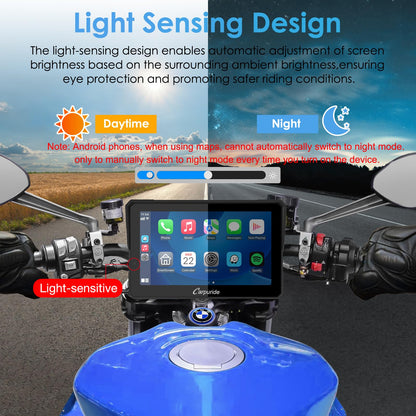 Carpuride W702 Pro Motorrad CarPlay Bildschirm - 7" Intercom Dual BT