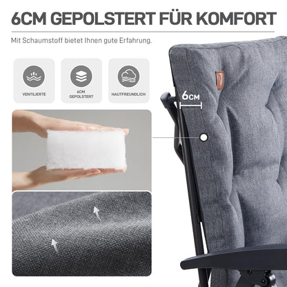 EVER ADVANCED Campingstuhl – faltbar, rückenverstellbar, gepolstert