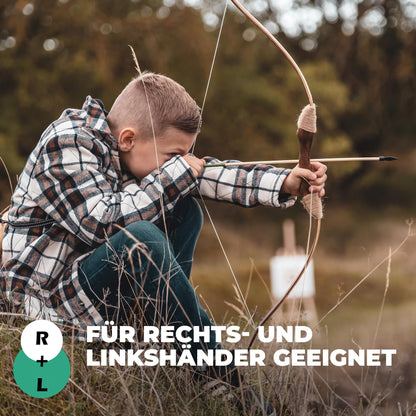 Abowllon Pfeil und Bogen Set Kinder | 15 Pfeile, Köcher & Zielscheiben