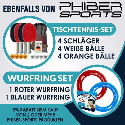 PHIBER-SPORTS Kubb Wikinger Spiel aus Gummibaumholz mit Tragetasche