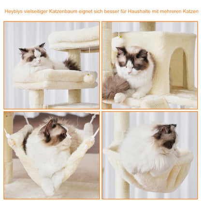 Heybly HCT034M Kratzbaum – 180 cm Beige Katzenturm
