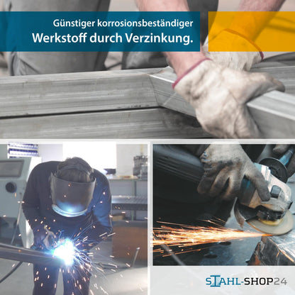 Stahl-Shop24 Rechteckrohr S235JRH - Feuerverzinkt 100x60x3 mm