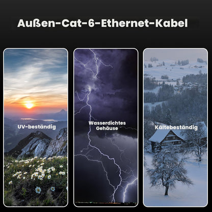 VOIETOLT Cat 6 Netzwerkkabel Outdoor 50 m, wasserdicht, erdverlegbar