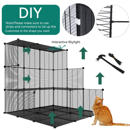 YITAHOME 4-stöckiger Katzenkäfig Catio 104x72x140cm