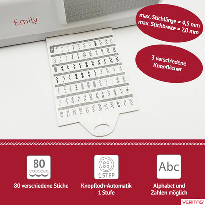 VERITAS Emily I Anfänger Computer-Nähmaschine - Weiss