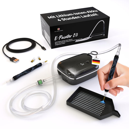 Picmondoo Black E-Painter 2.0 – elektrischer Diamond Painting Stift in mattem Schwarz mit Display