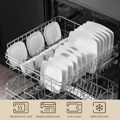 MALACASA Serie Julia Porzellan Geschirrset - 12 Personen, 60tlg.