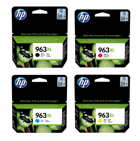 HP 963XL Original Druckerpatronen Multipack - 4er Pack. Rechteckige CMYK-Tintenpatronen. Dient zum Drucken in HP Druckern. 
