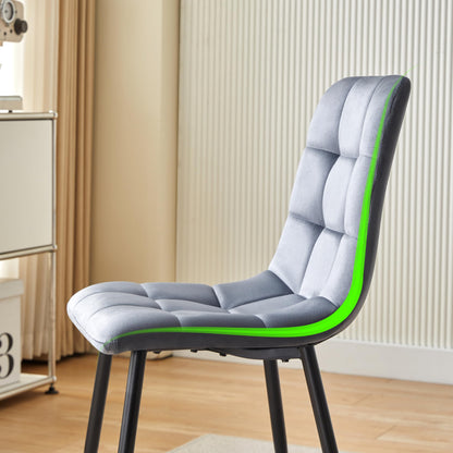 Deuline Milano Esszimmerstühle Samtbezug Grau 4er-Set