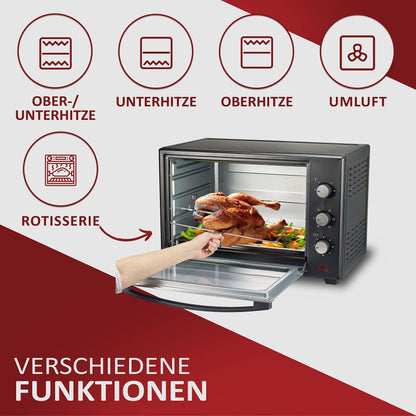 Minibackofen 60 Liter Umluft Backofen – Freistehendes Modell