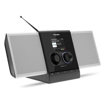 TechniSat MULTYRADIO 600 CD IR Internetradio - Silber/Schwarz. Empfängt Internet, DAB+, UKW, spielt CD, streamt Bluetooth.