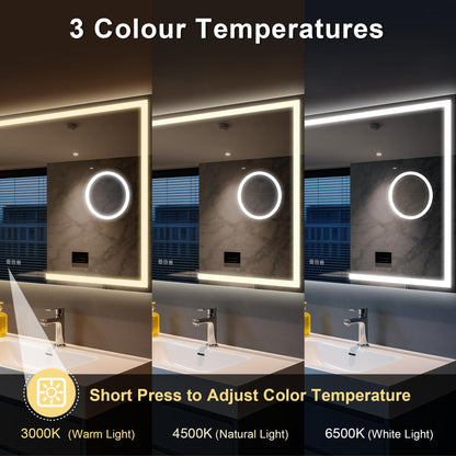 STARLEAD LED Badspiegel 120x70cm - Dimmbar, Vergrösserung, Entfoggen