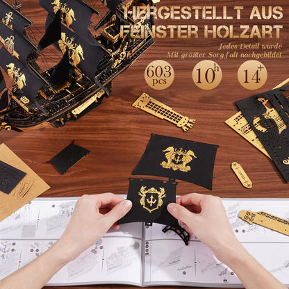 ROKR Seepferdchen Barke MCB02 3D Holz Schiffsmodell Bausatz