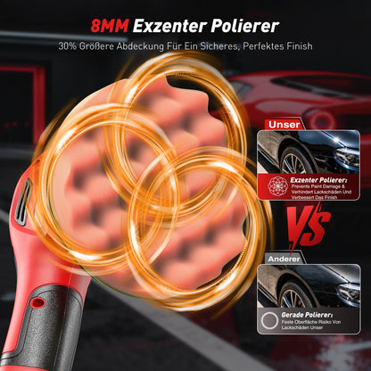 Avhrit Akku Exzenter-Poliermaschine 6 Zoll, 2x 4000 mAh, 6000 U/min