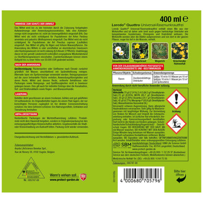 Bayer Garten Universal-Rasenunkrautfrei Loredo Quattro, 2 x 400 ml