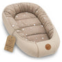 Totsy Baby Babynest Kokon 50x90 cm Baumwolle beige mit weissen Sternen, Waffelstruktur, Kuschelnest fürs Babybett